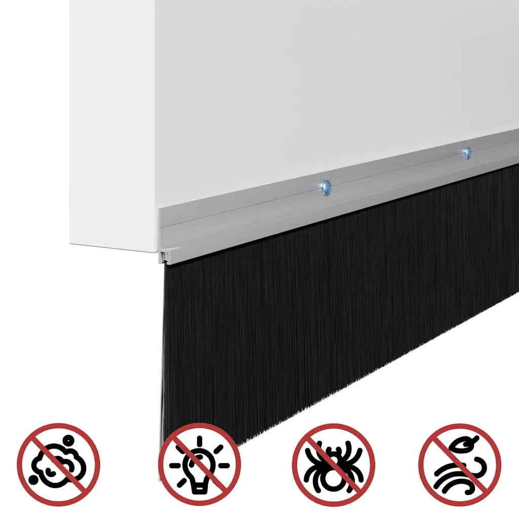 Spazzole per porte a vite 12 pcs Argento 100 cm