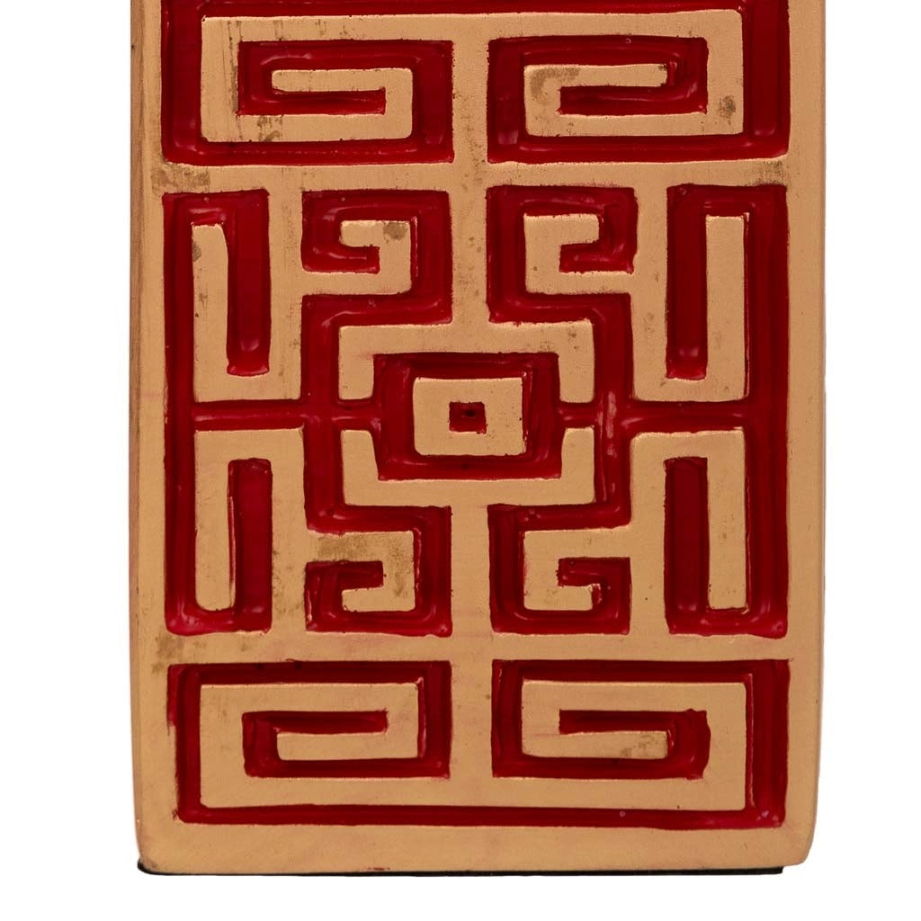 Vaso in poliresina rosso 9,5x9,5x25,5h cm