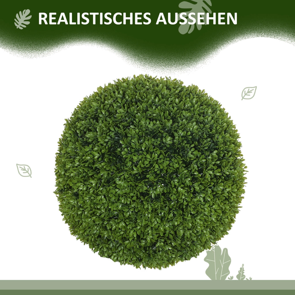 Set 2 Sfere Bosso Artificiali ¨C Xylo ¨C Piante Decorative UV Protette Verde per Interno Esterno