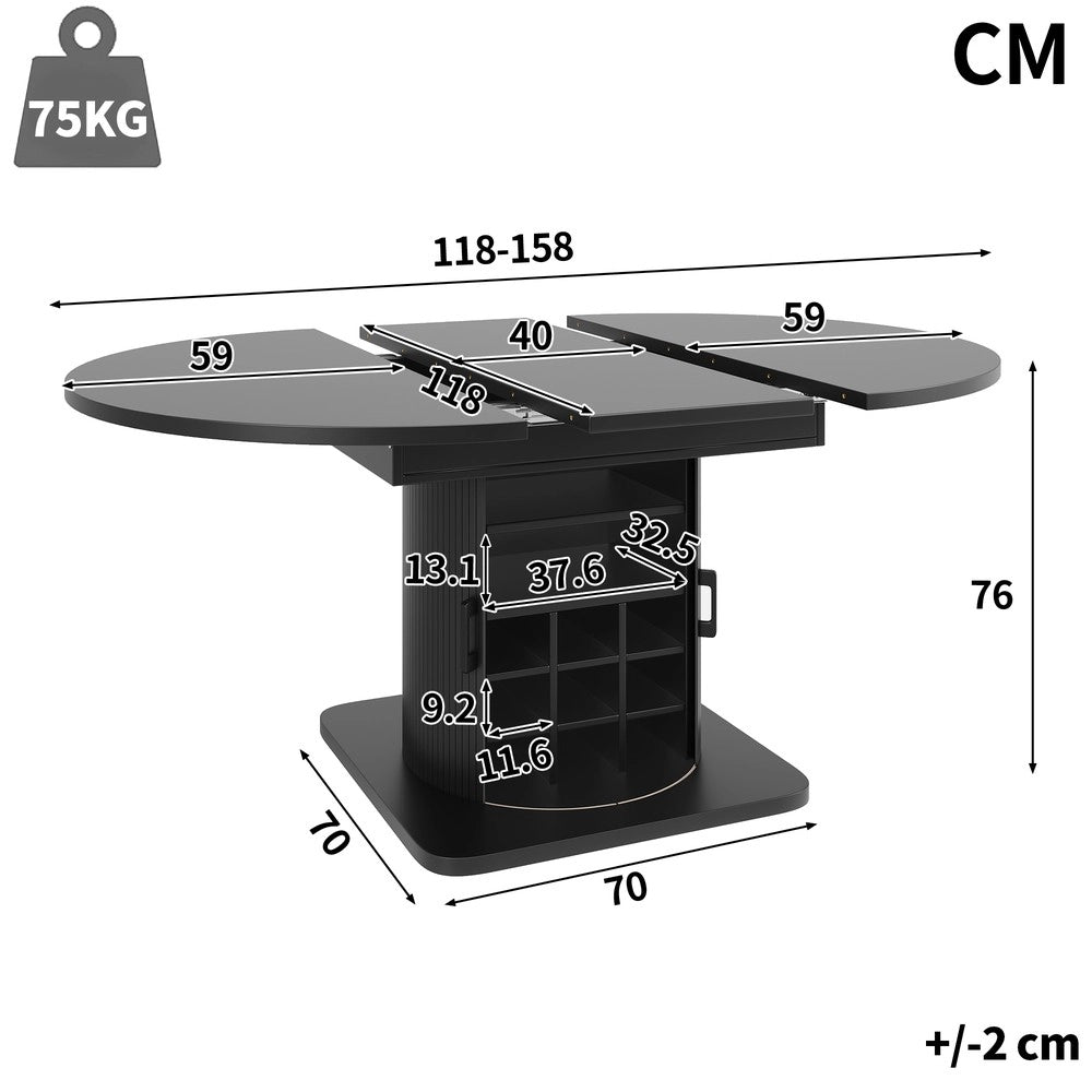 Tavolo da cucina allungabile salvaspazio ¨C Minimal ¨C MDF nero