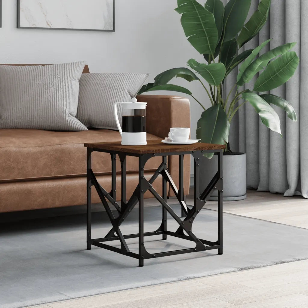 Tavolino salotto | Tavolino da caff¨¨ | Tavolino da Soggiorno Rovere Marrone 45x45x47,5 cm Legno Multistrato