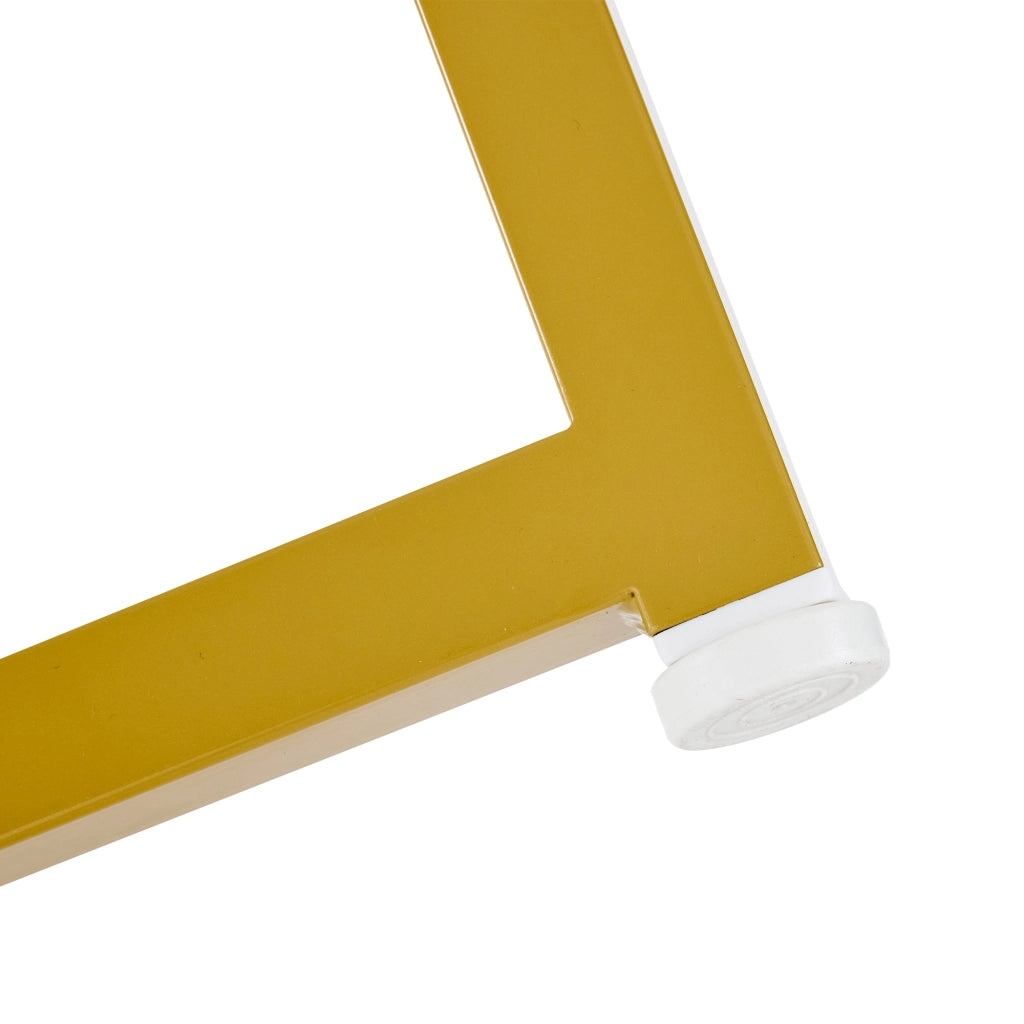 TAVOLO Set da 5 pezzi rotondo 80 cm MDF bianco e metallo dorato con 4 sedie