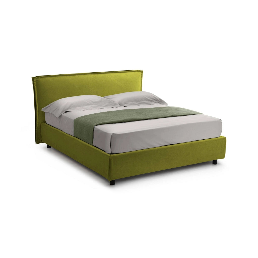 Letto Matrimoniale Brunate, Letto Matrimoniale Materasso Incluso Made in Italy, Verde