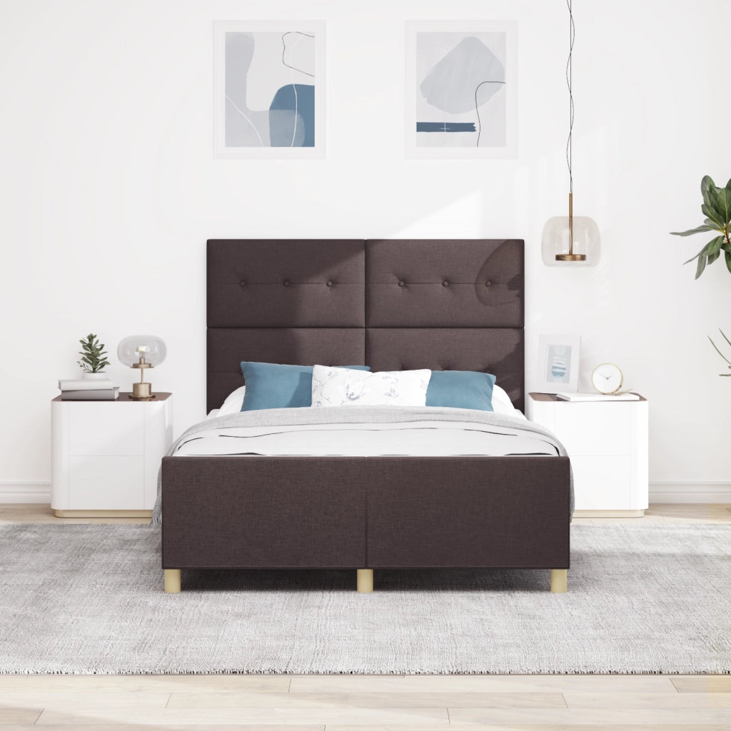 Letto Dark Brown 160x200 cm Tessuto