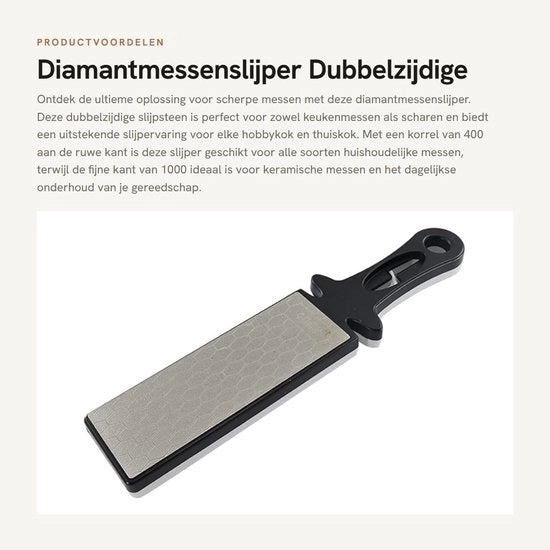 Slijpstone doppia faccia - Diamant affilatrice 400/1000 - Multifunzionale - Manuale - 280mm x 55mm x 20mm - Nessun acqua o olio necessario - Affilatrice