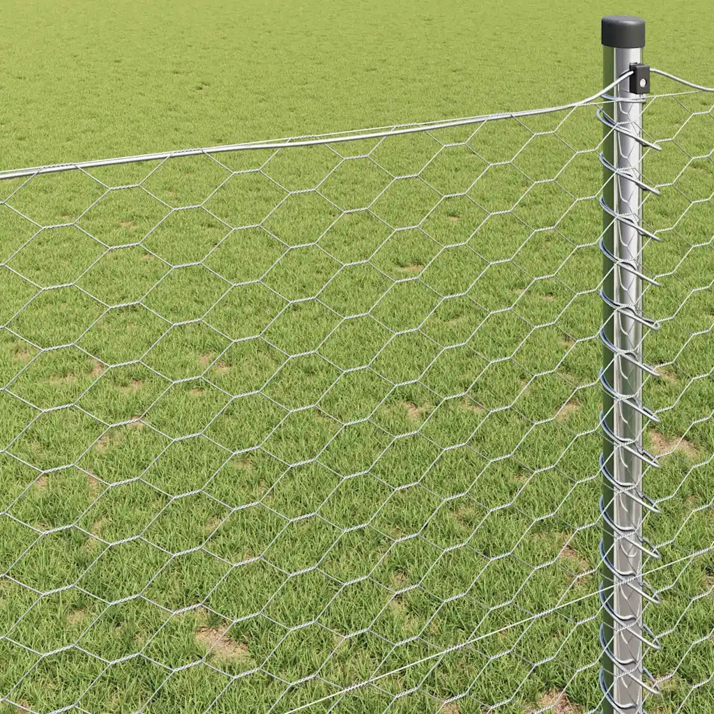 Recinzione Esagonale Argento 0,6 x 10 m Acciaio zincato 42005635
