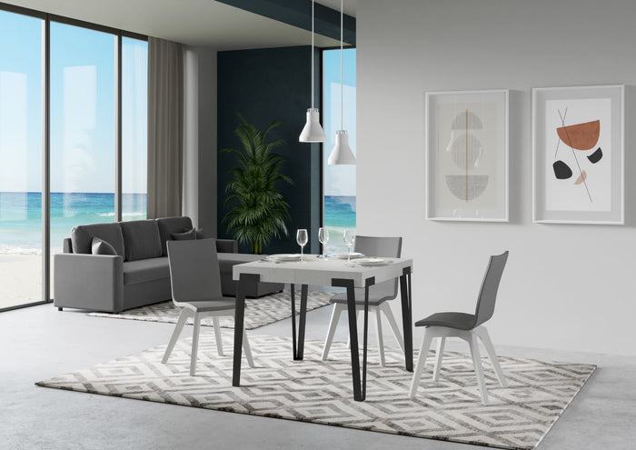 Tavolo Allungabile 90-246x90x77 cm Rio Bianco Frassino