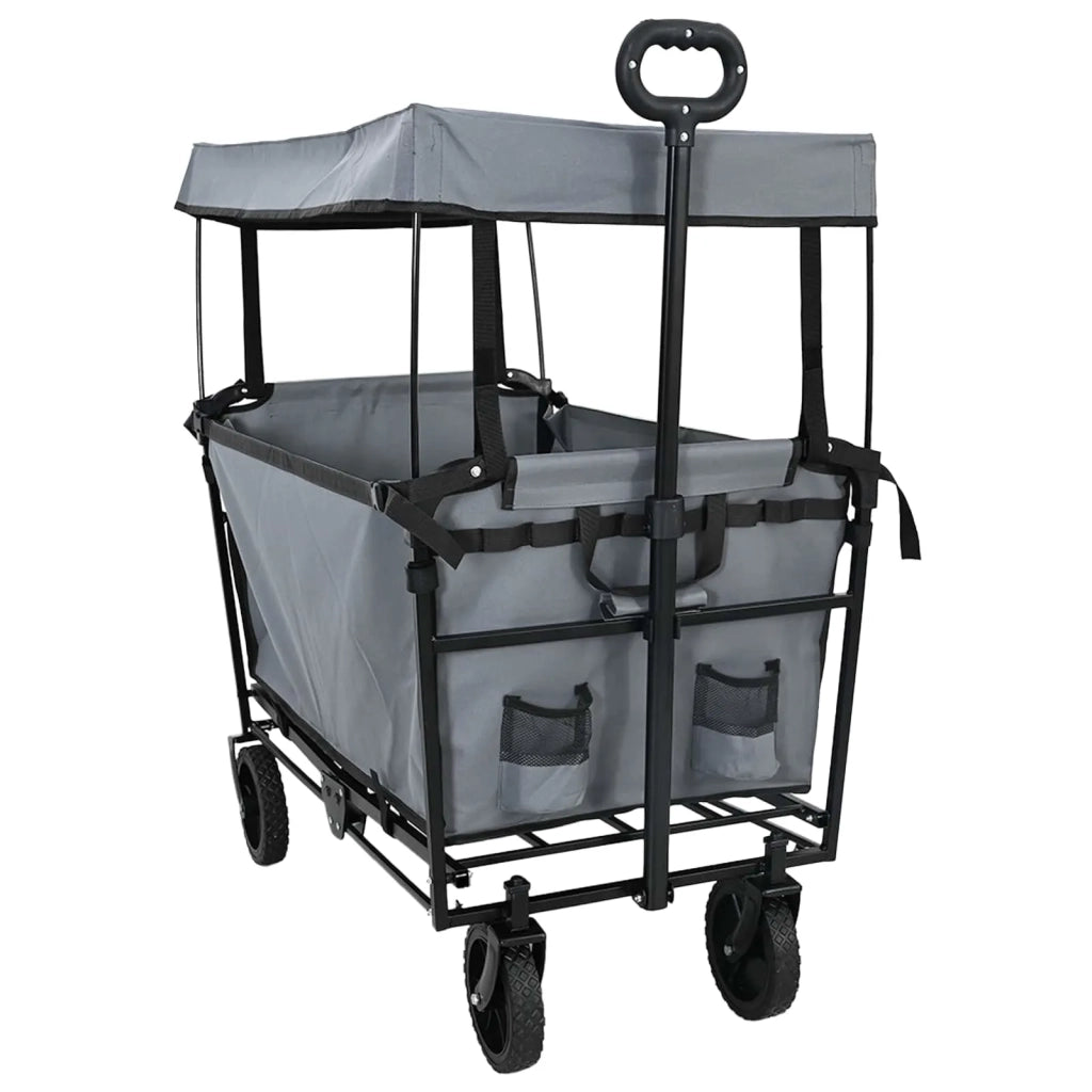 Carrello a Mano Pieghevole Grigio 105 x 56.5 x 116 cm 42020664