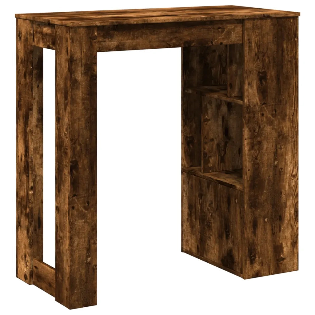 Tavolo Bar con Rastrelliera Rovere 102x50x103,5 cm Multistrato 854359