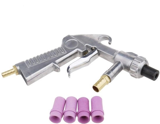Pulitore aeree 8 in 1 - Pulizia dell'aria - Bocchette ceramiche - Stralatura abrasiva - Manico in alluminio - Sistema efficiente - Pistola a getto d'aria