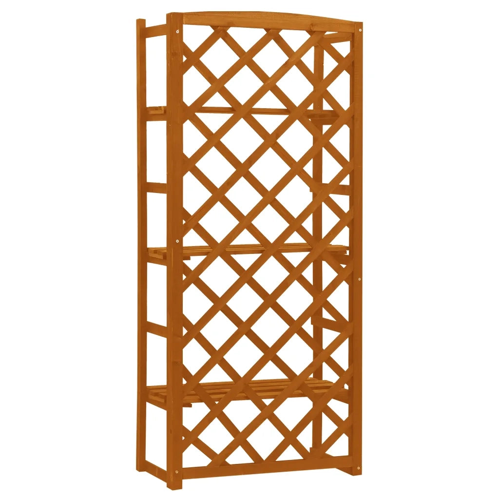 Fioriera con Traliccio Arancione 60x30x140 cm Massello di Abete cod mxl 64368