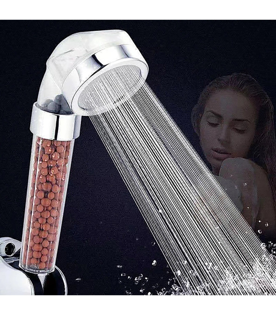 Kit Doccia Soffione Pressurizzato Ioni BL-1001S-ION | Braccio Regolabile Mensola Integrata | Tubo Acciaio Inox