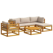 Set di divani 6 pz Naturale Legno di Acacia Massello 3417218
