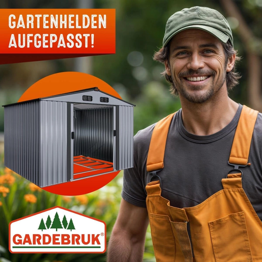 ® Casetta per Attrezzi da Giardino Capanno in Metallo da Esterno 5m² con Base 260x205x180cm Capannone XXL