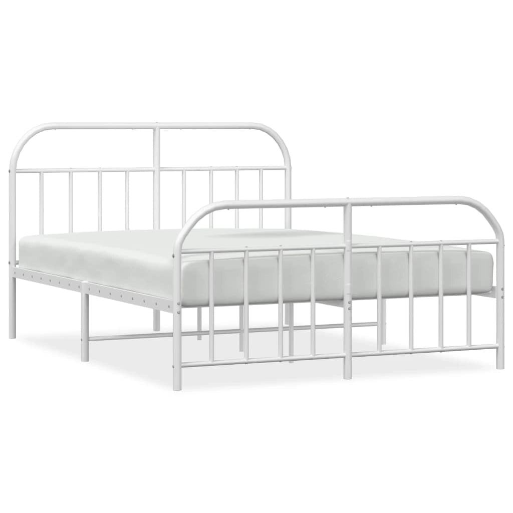 Giroletto con Testiera e Pediera Metallo Bianco 140x200 cmcod mxl 127130