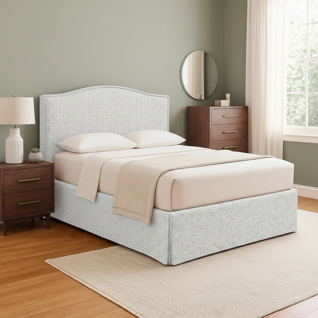 Morley, Letto Matrimoniale Sfoderabile Made in Italy, Grigio Chiaro