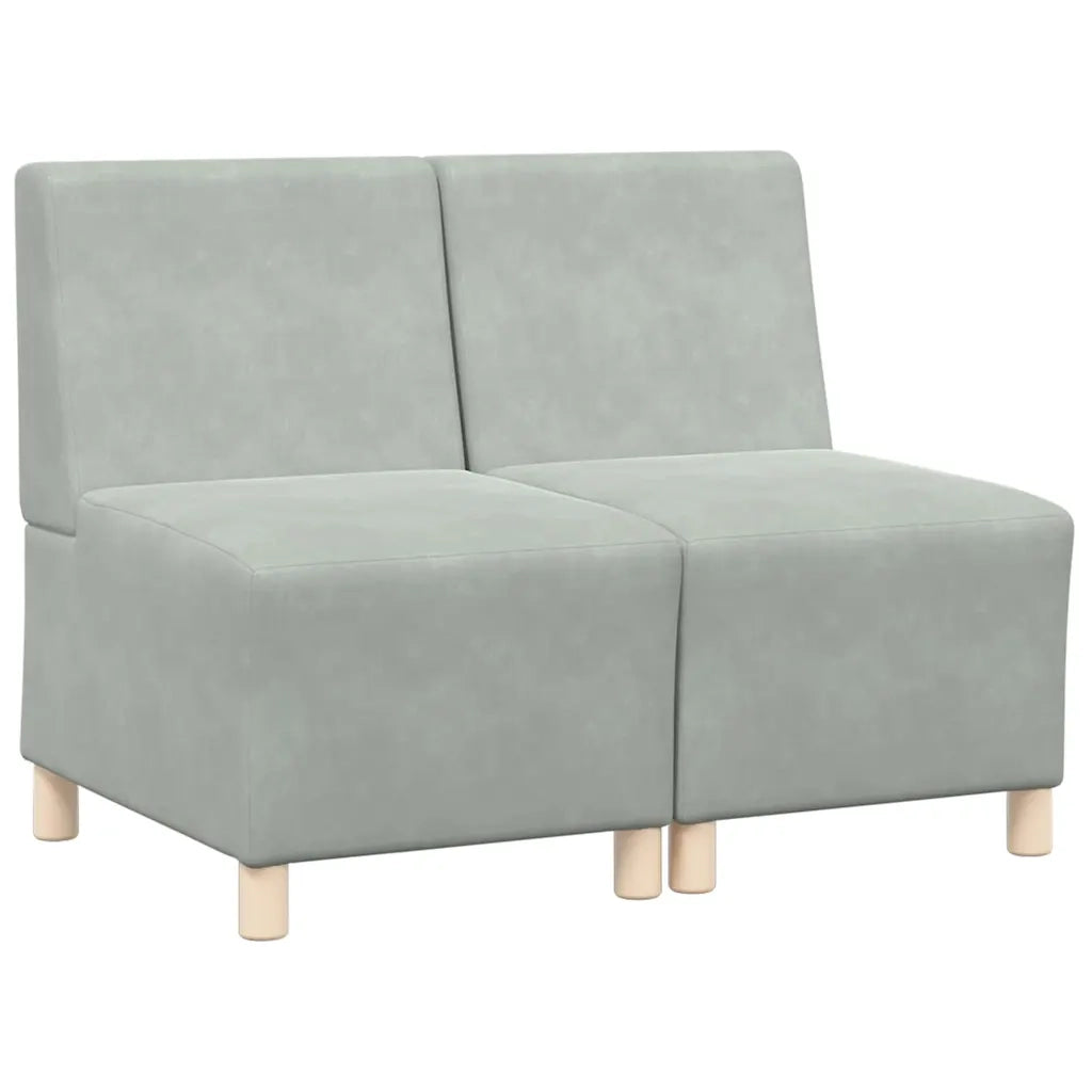 Divano Modulare Senza Braccioli 2 pz-Sofa Modulare-Divanetto Grigio chiaro 617634