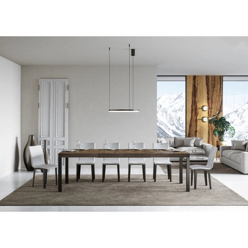 Tavolo allungabile 120/380x90 cm Everyday Premium telaio Antracite - Noce