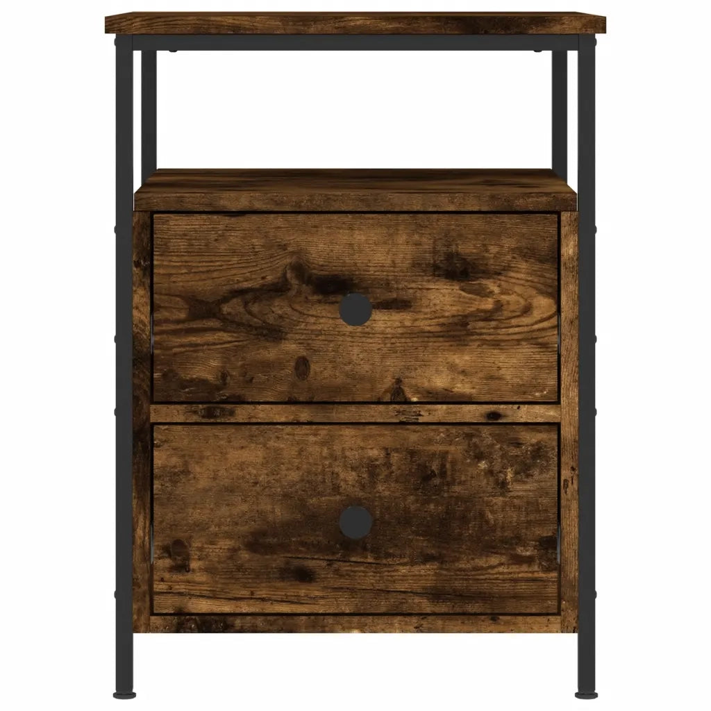 Comodino | Armadio da Notte | Mobiletto da notte Rovere Fumo 44x45x60 cm in Legno Multistrato