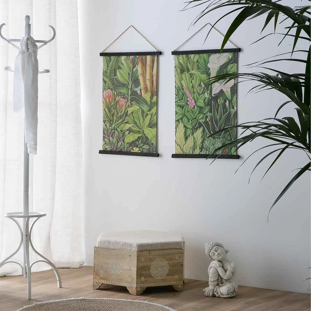 Sgabello in legno dipinta a mano con cuscino marrone 70x60x29h