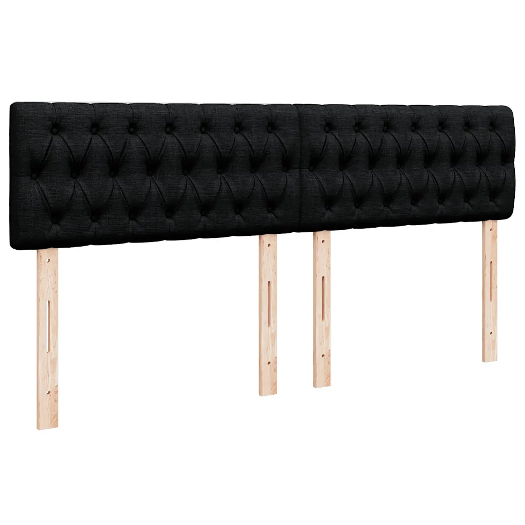 vidaXL Giroletto a Molle con Materasso Nero 200x200 cm in Tessuto