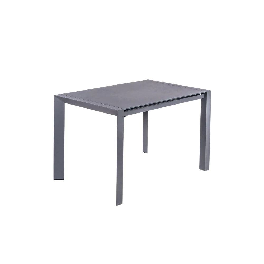 Tavolo da pranzo allungabile in vetro temperato grigio Linden 122-182x80 cm fino a 12 posti | Duzzle