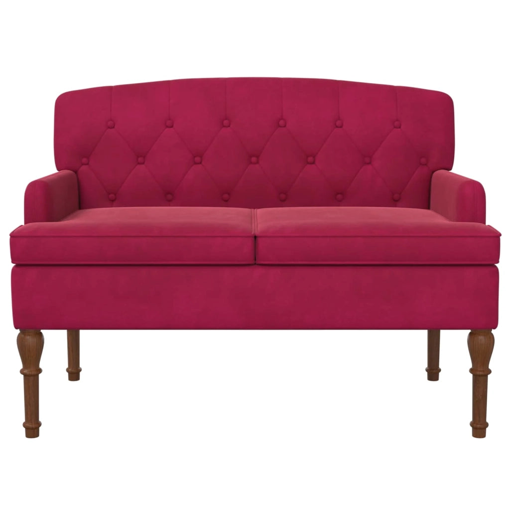Loveseat con bottoni imbottiti Rosso Vino 111 x 65 x 79 cm 42041848