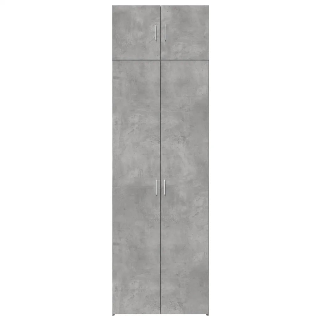 Mobile contenitore moderno a colonna 70 x 42,5 x 225 cm grande capacità legno composito grigio cemento 02_0055577