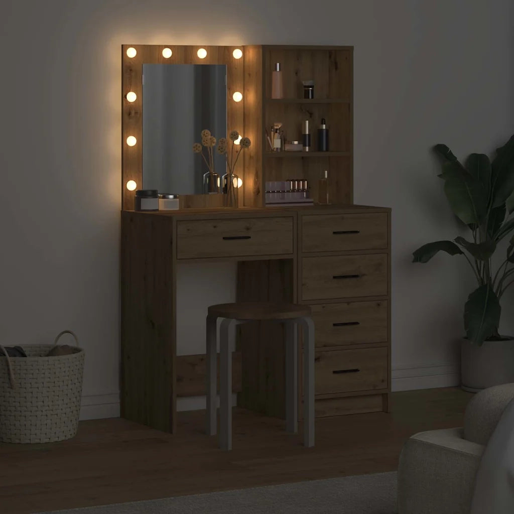 Tavolo da Trucco con cassetto 2 pcs Marrone 50 x 41 x 135 cm 3334208
