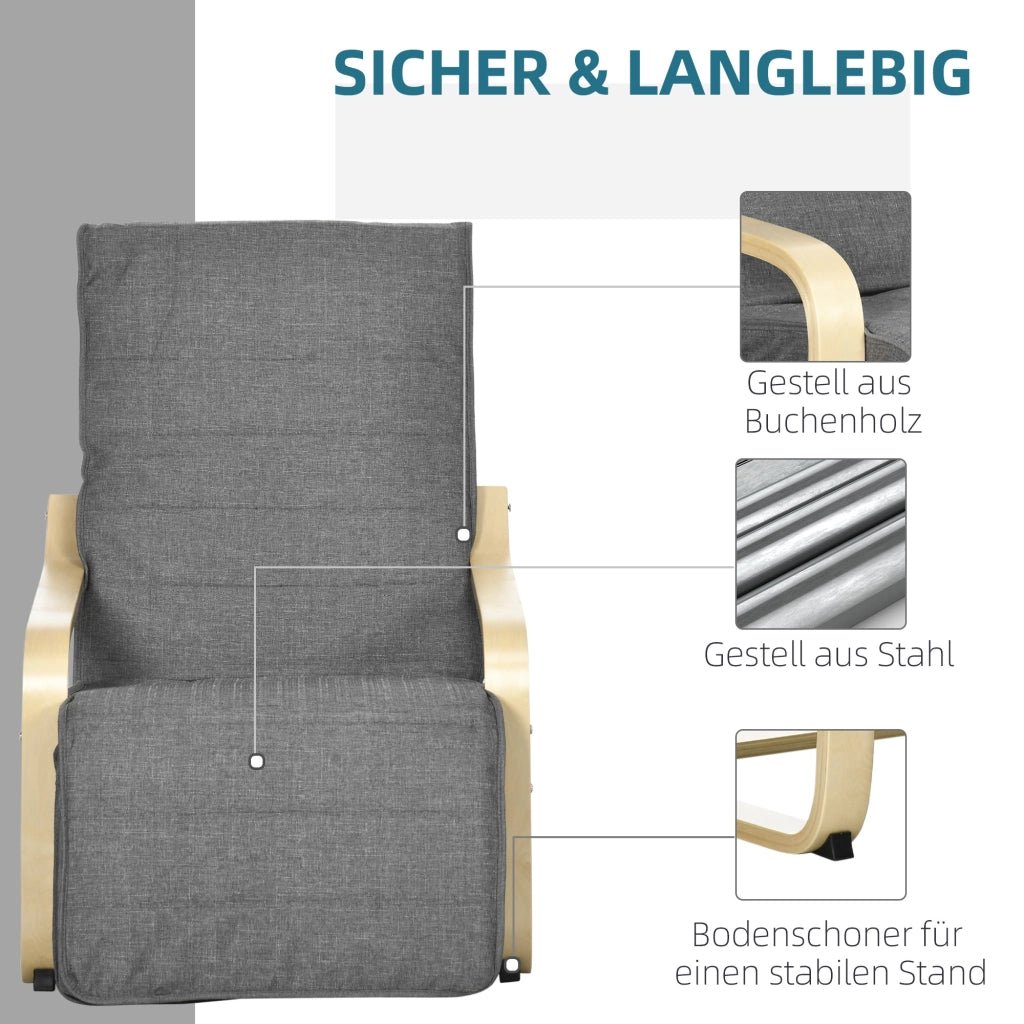 Poltrona relax reclinabile in tessuto grigio ¨C zephmum ¨C 66.5x94x100 cm