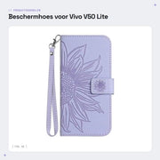 Copritelefono in pelle artificiale con taschetto - Resistentente allo shock - Disegno fiore giallo - Stile elegante - Chiusura magnetica - Protezione per smartphone
