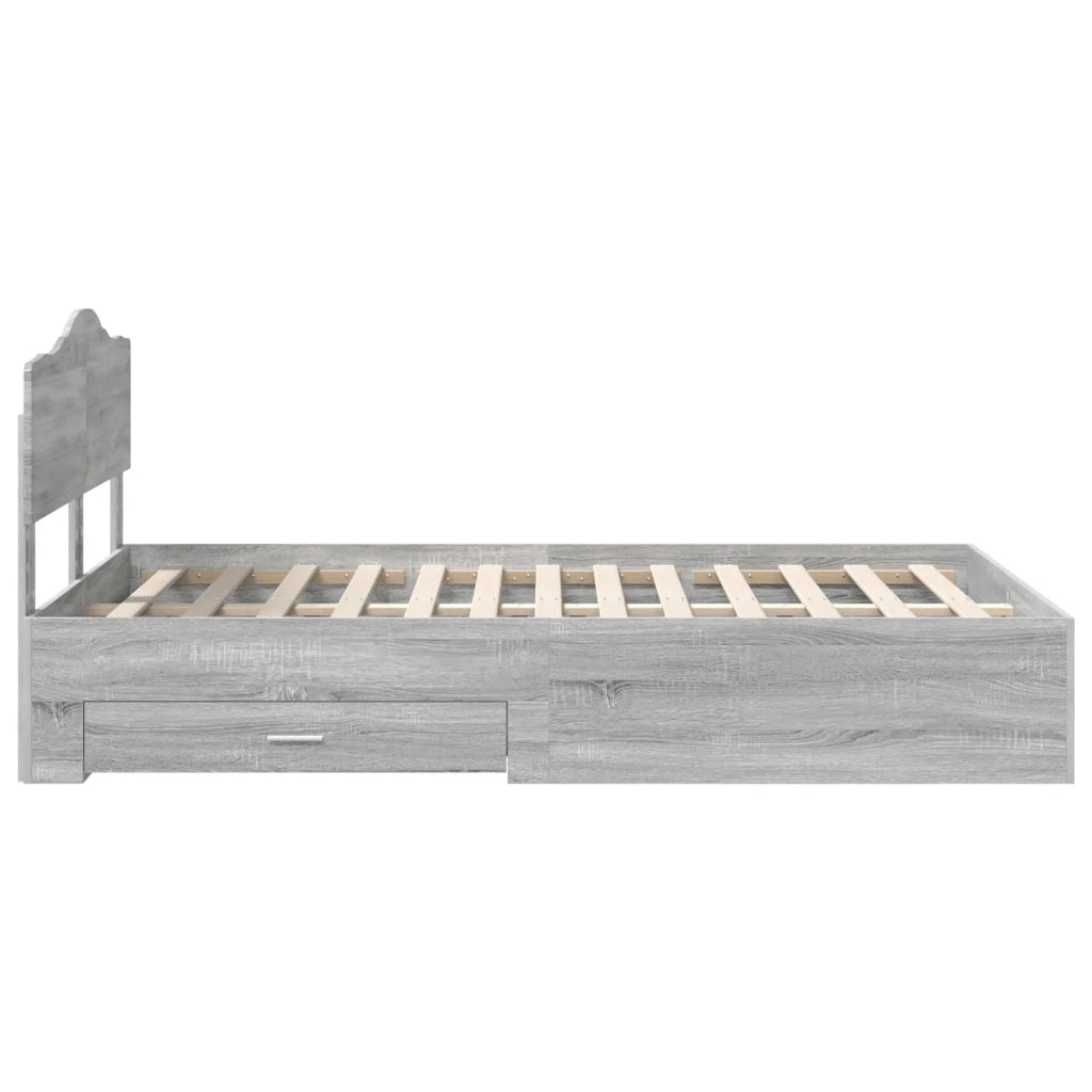 Struttura del letto con testiera Grigio Sonoma 135 x 190 cm 3413207