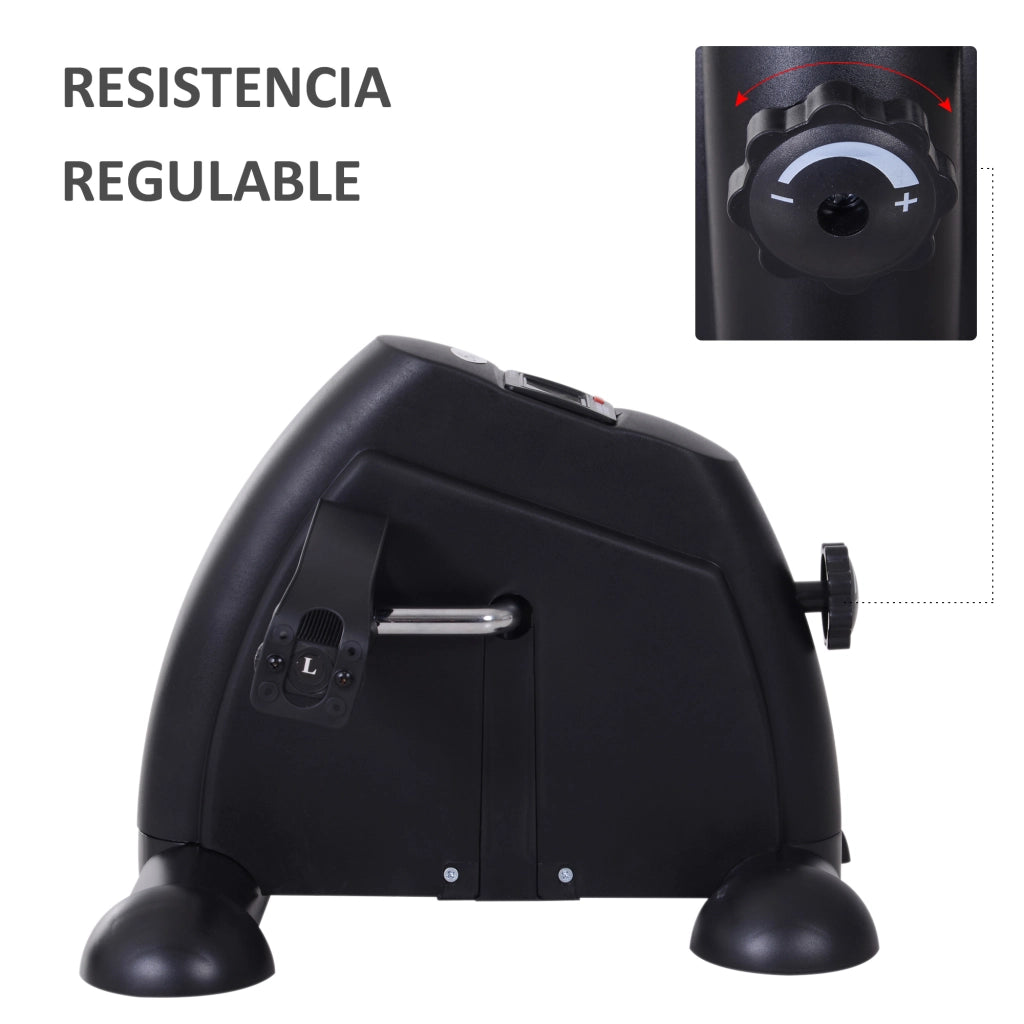Easycomfort Mini Cyclette Portatile per l'Allenamento di Gambe per Braccia con Display LCD TPR, PP, PP, ruota in ghisa 35 x 40 x 31 cm Nero