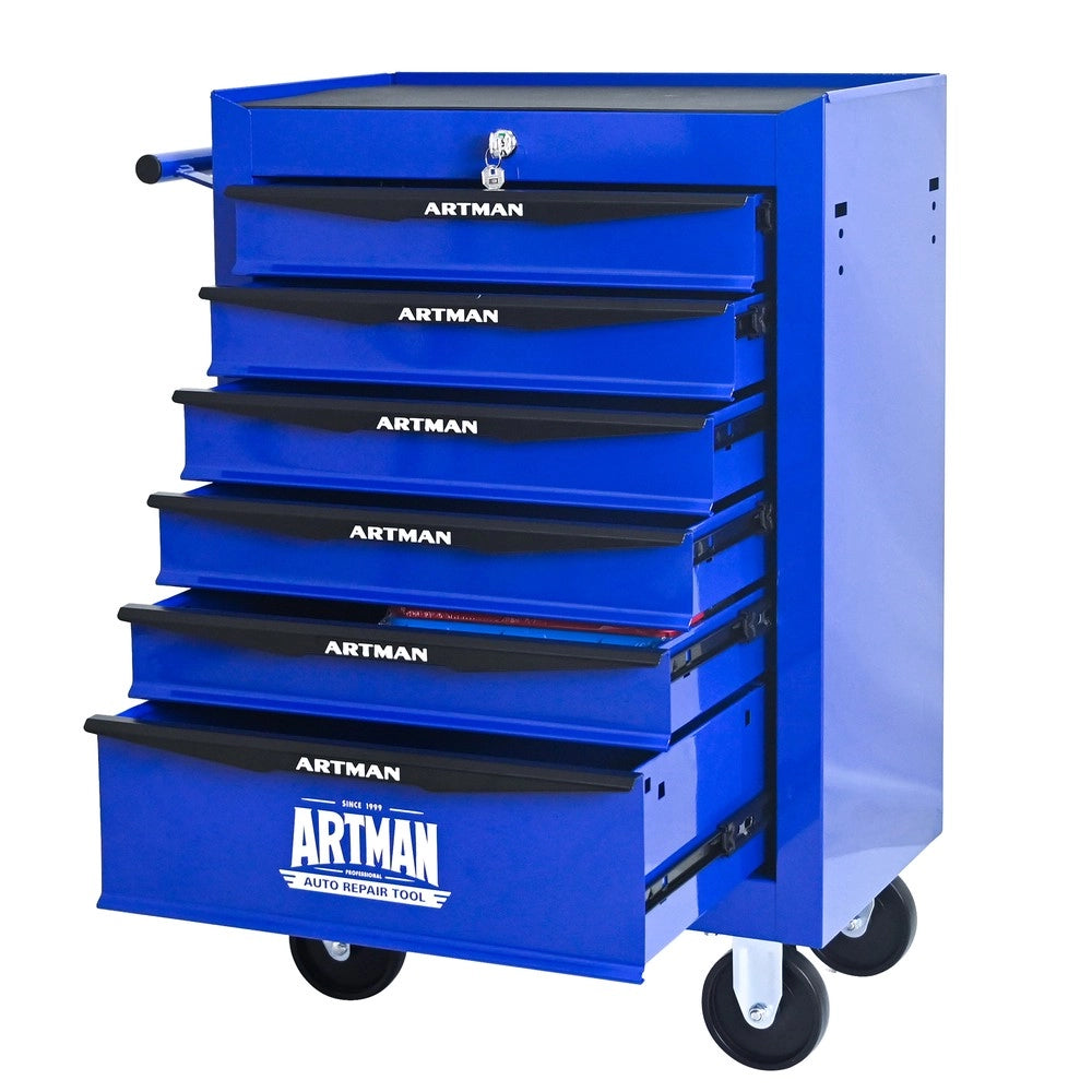 Cassettiera Porta Utensili su Ruote ¨C MINIMAL ¨C 6 Cassetti, Metallo, Nero e Blu