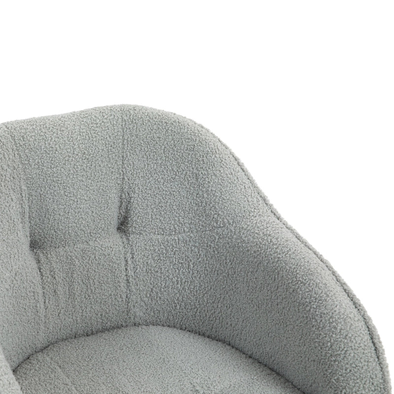 Sedia da ufficio girevole ergonomica con altezza regolabile funzione dondolo braccioli e ruote in poliestere grigio