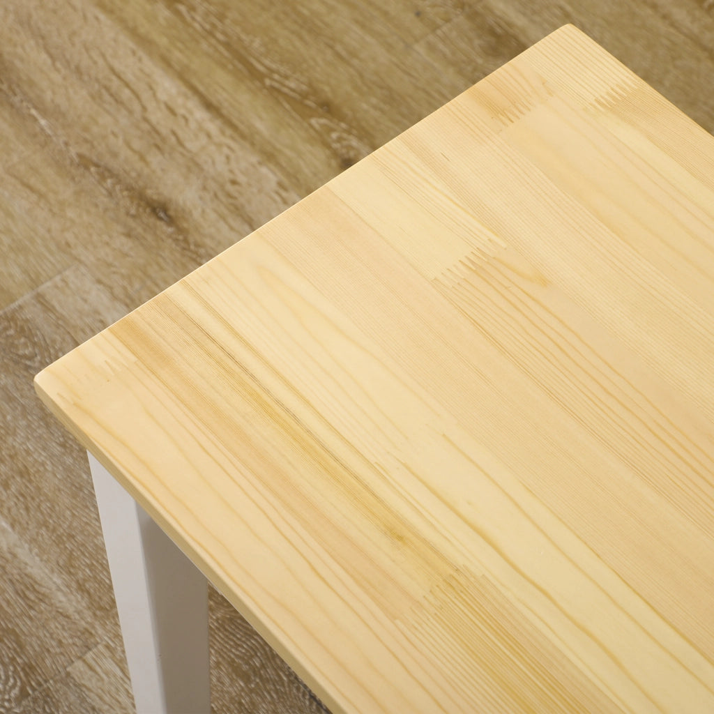 Panca a 2 posti in legno di pino, colore naturale, 102 x 36 x 45 cm, portata 220 kg