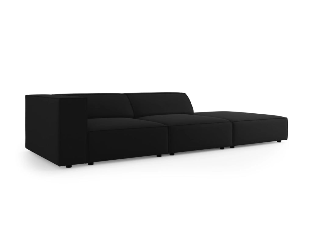 Cosmopolitan Design - Divano destro "Arendal" 4 posti in velluto nero 