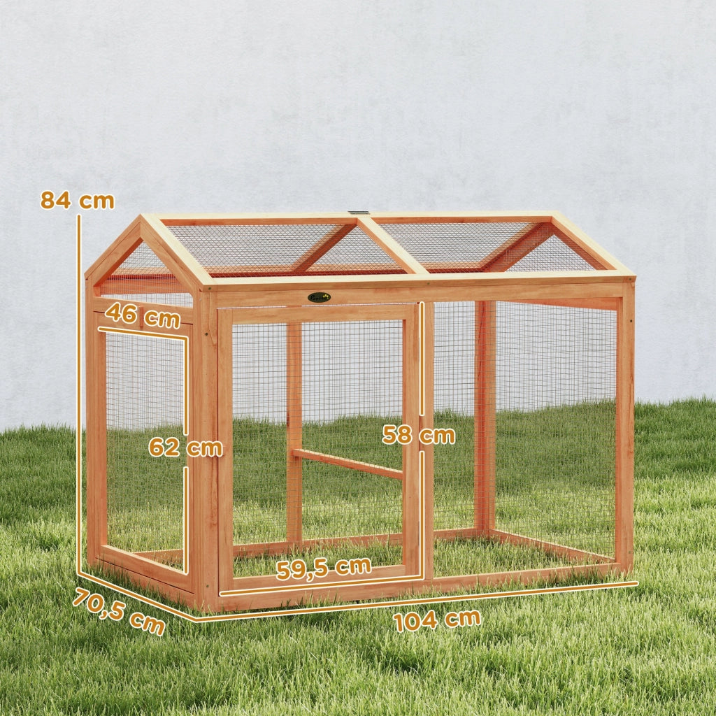 Poulailler in Legno con Perch e Doppie Porte ¨C zephmum ¨C 104x70.5x84 cm Arancione