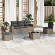 Set Divano da Giardino 6 pz con Cuscini Grigio in Polyrattancod mxl 88393