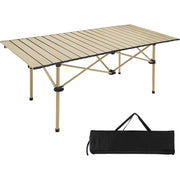 Trade Shop - Tavolo Pieghevole Da Campeggio Esterno Portatile Giardino Balcone Pic Nic Beige 632838 -