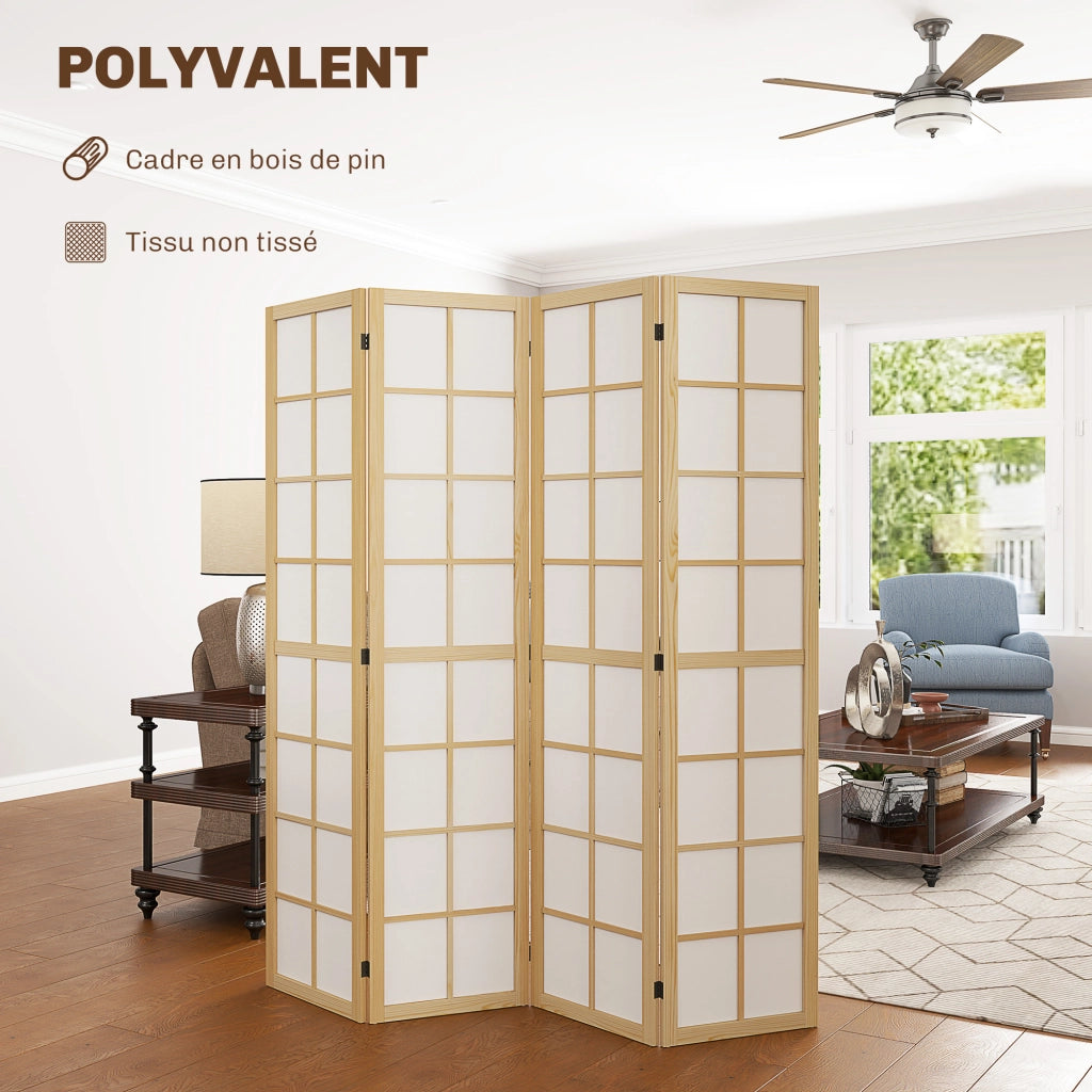 Paravento 4 ante ¨C zephmum ¨C 160x170 cm naturale