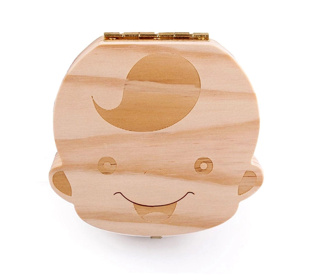 Cofanetto in legno porta dentini da latte per maschietto