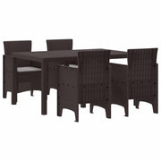 Set da Pranzo per Giardino 5 pcs Marrone Rattan Polt 3378699
