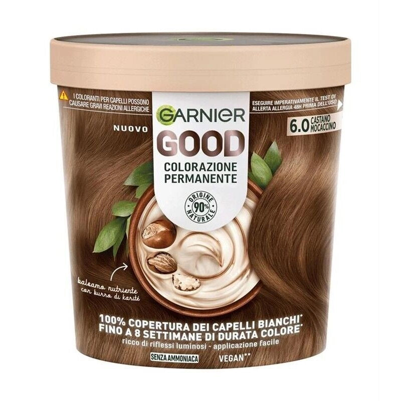 GARNIER GOOD TINTA CAPELLI 6.0 CASTANO MOCACCINO COLORAZIONE PERMANENTE SENZA AMMONIACA 90% NATURALE