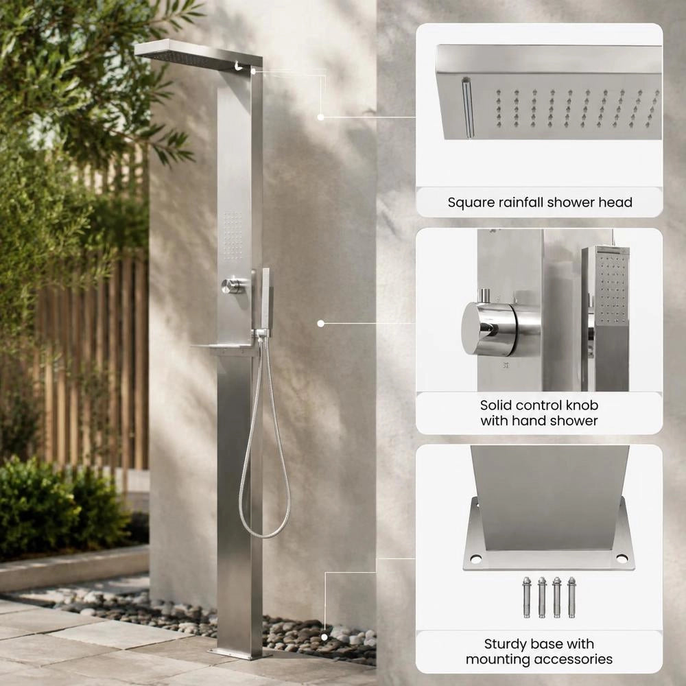 Square Stainless Steel Garden Shower