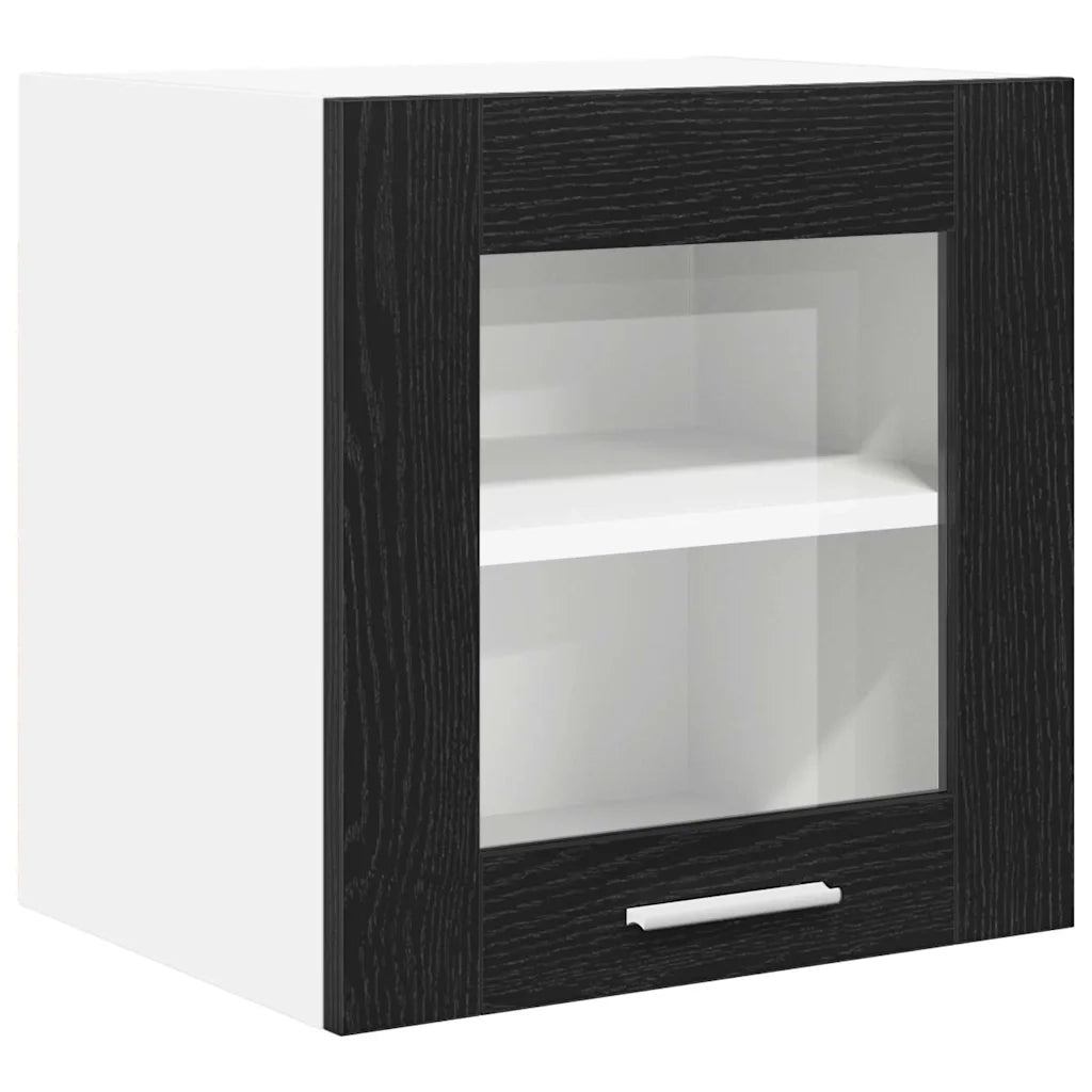 Armadio pensile con porta 2 pcs Rovere Nero 40 x 31 x 40 cm