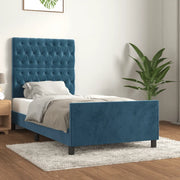 Giroletto senza Materasso Blu Scuro 90x200 cm in Velluto