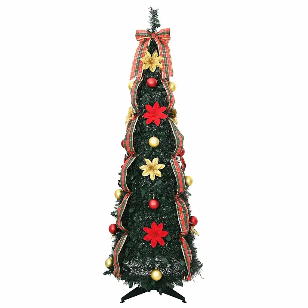 Albero di Natale artificiale con 100 LED Verde 155 cm PVC 42018631