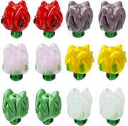 Fiori di vetro lampo 10 pezzi - Collane di vetro lampo - Creazione di gioielli - Decorazioni in vetro - Progetti DIY - Materiale di alta qualità