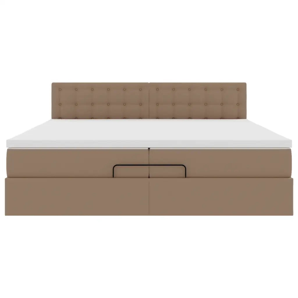 Struttura Letto Pouf con Materasso 200x200cm Similpelle 3312176